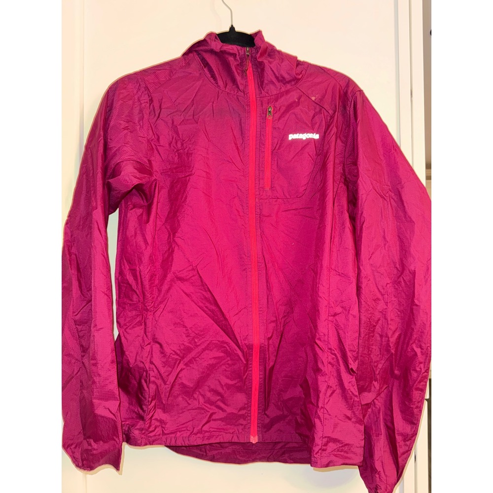 Patagonia Houdini Windbreaker Jacket Magenta Pink Womens Medium Full Zip Hooded